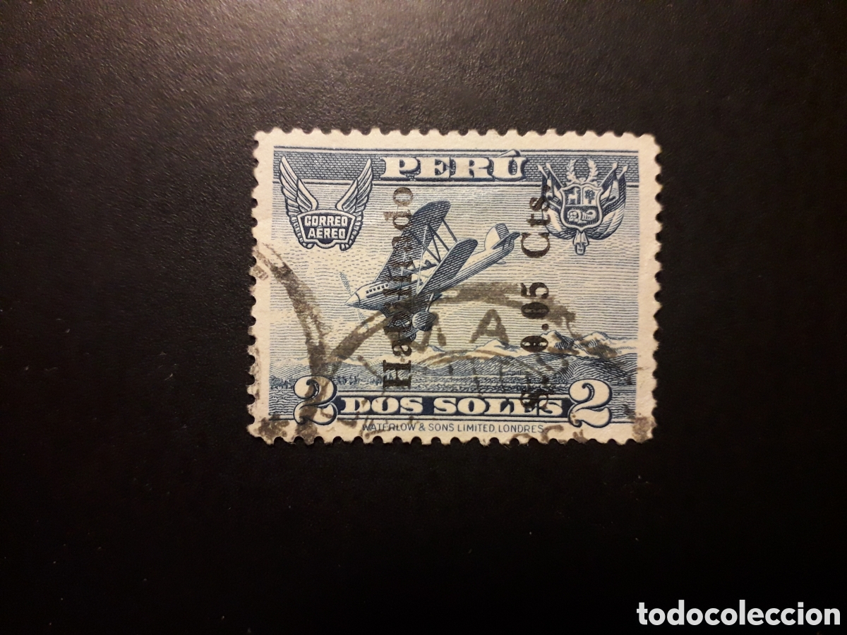 Sellos: PER&Uacute; YVERT A 14 SELLO SUELTO USADO 1936 AVIACI&Oacute;N, AVIONES, SOBRECARGADO PEDIDO M&Iacute;NIMO 3&euro;