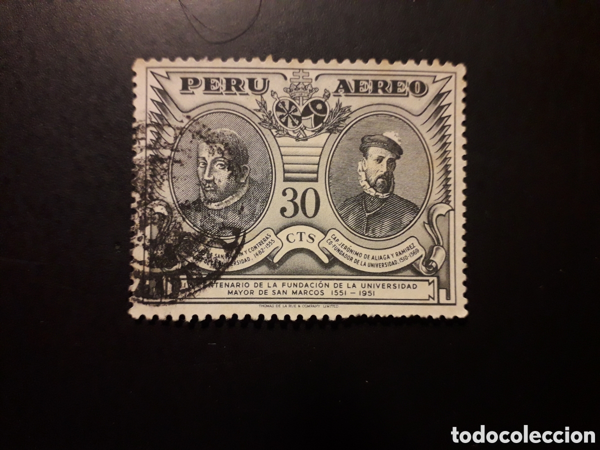 Sellos: PER&Uacute; YVERT A 98 SELLO SUELTO USADO USADO 1951 UNIVERSIDAD MAYOR DE SAN MARCOS PEDIDO M&Iacute;NIMO 3&euro;