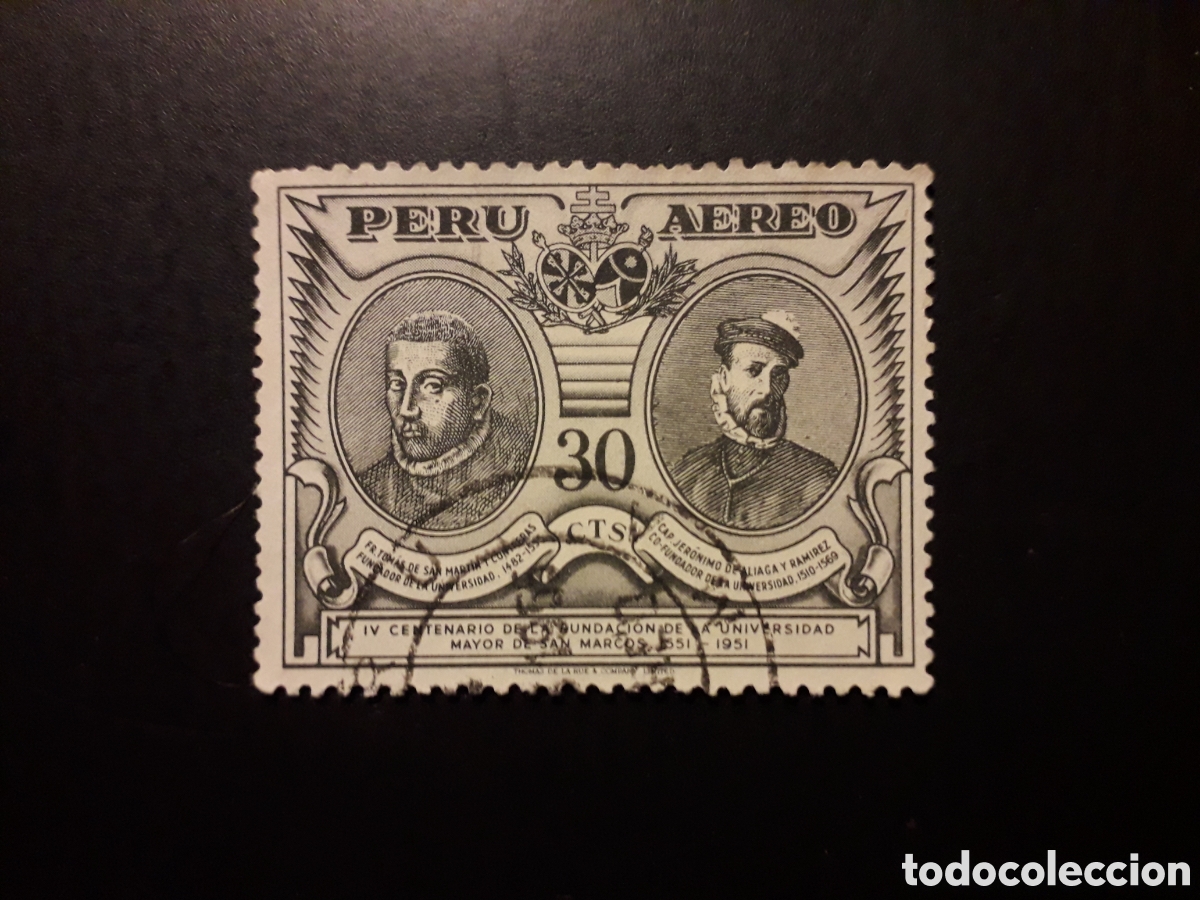 Sellos: PER&Uacute; YVERT A 98 SELLO SUELTO USADO USADO 1951 UNIVERSIDAD MAYOR DE SAN MARCOS PEDIDO M&Iacute;NIMO 3&euro;