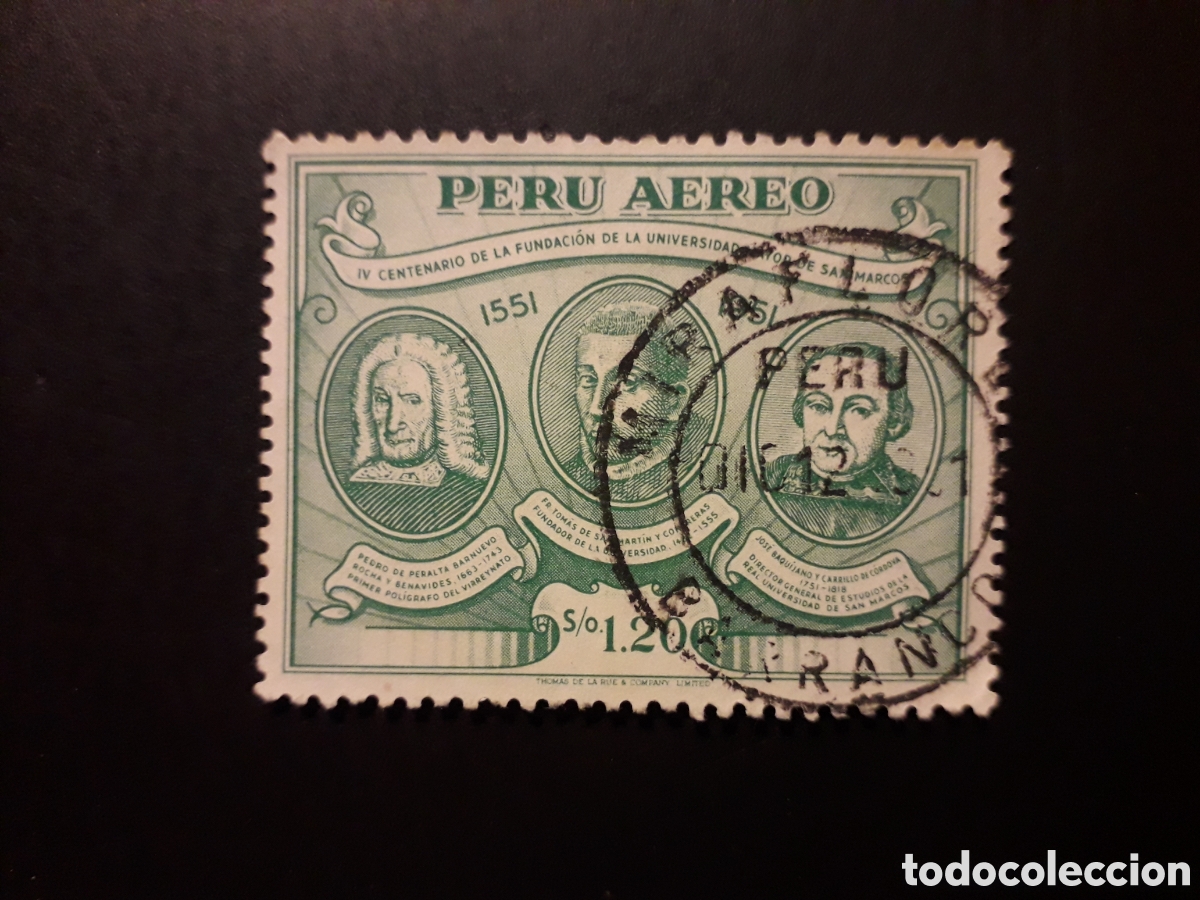 Sellos: PER&Uacute; YVERT A 101 SELLO SUELTO USADO USADO 1951 UNIVERSIDAD MAYOR DE SAN MARCOS PEDIDO M&Iacute;NIMO 3&euro;