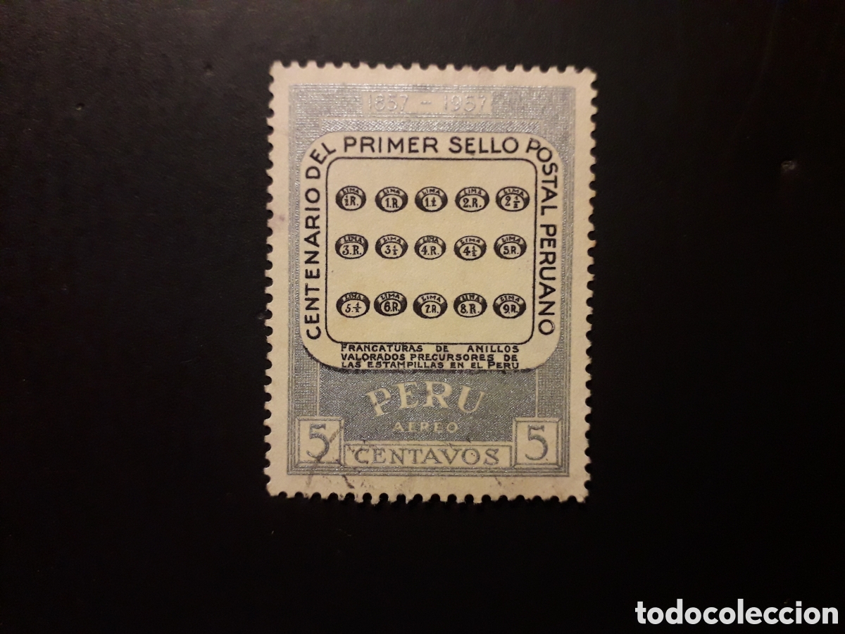 Sellos: PER&Uacute; YVERT A 125 SELLO SUELTO USADO USADO 1957 SELLOS SOBRE SELLOS PEDIDO M&Iacute;NIMO 3&euro;