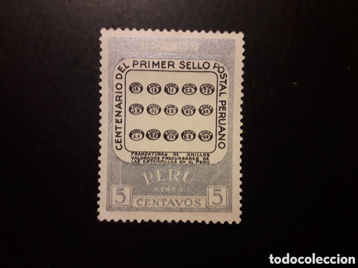 Sellos: PER&Uacute; YVERT A 125 SELLO SUELTO USADO USADO 1957 SELLOS SOBRE SELLOS PEDIDO M&Iacute;NIMO 3&euro;