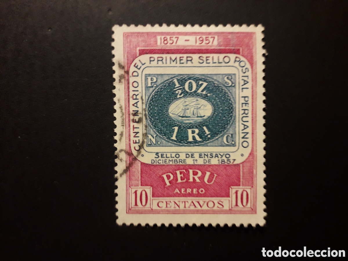 Sellos: PER&Uacute; YVERT A 126 SELLO SUELTO USADO USADO 1957 SELLOS SOBRE SELLOS PEDIDO M&Iacute;NIMO 3&euro;