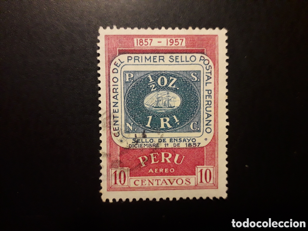 Sellos: PER&Uacute; YVERT A 126 SELLO SUELTO USADO USADO 1957 SELLOS SOBRE SELLOS PEDIDO M&Iacute;NIMO 3&euro;