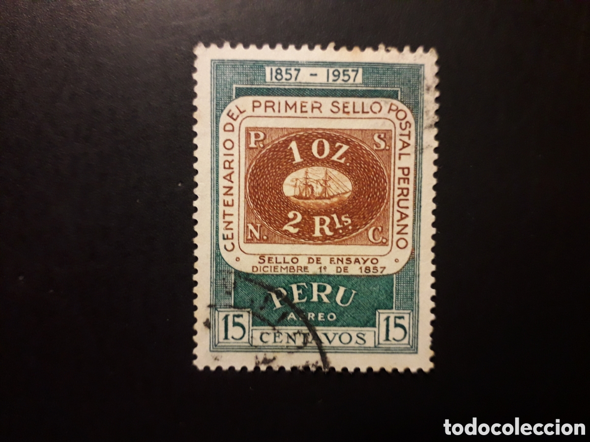 Sellos: PER&Uacute; YVERT A 127 SELLO SUELTO USADO USADO 1957 SELLOS SOBRE SELLOS PEDIDO M&Iacute;NIMO 3&euro;