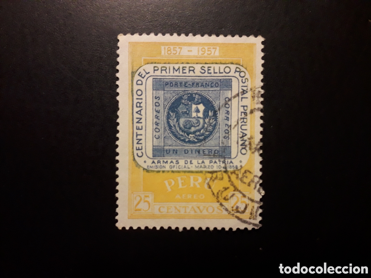 Sellos: PER&Uacute; YVERT A 128 SELLO SUELTO USADO USADO 1957 SELLOS SOBRE SELLOS PEDIDO M&Iacute;NIMO 3&euro;
