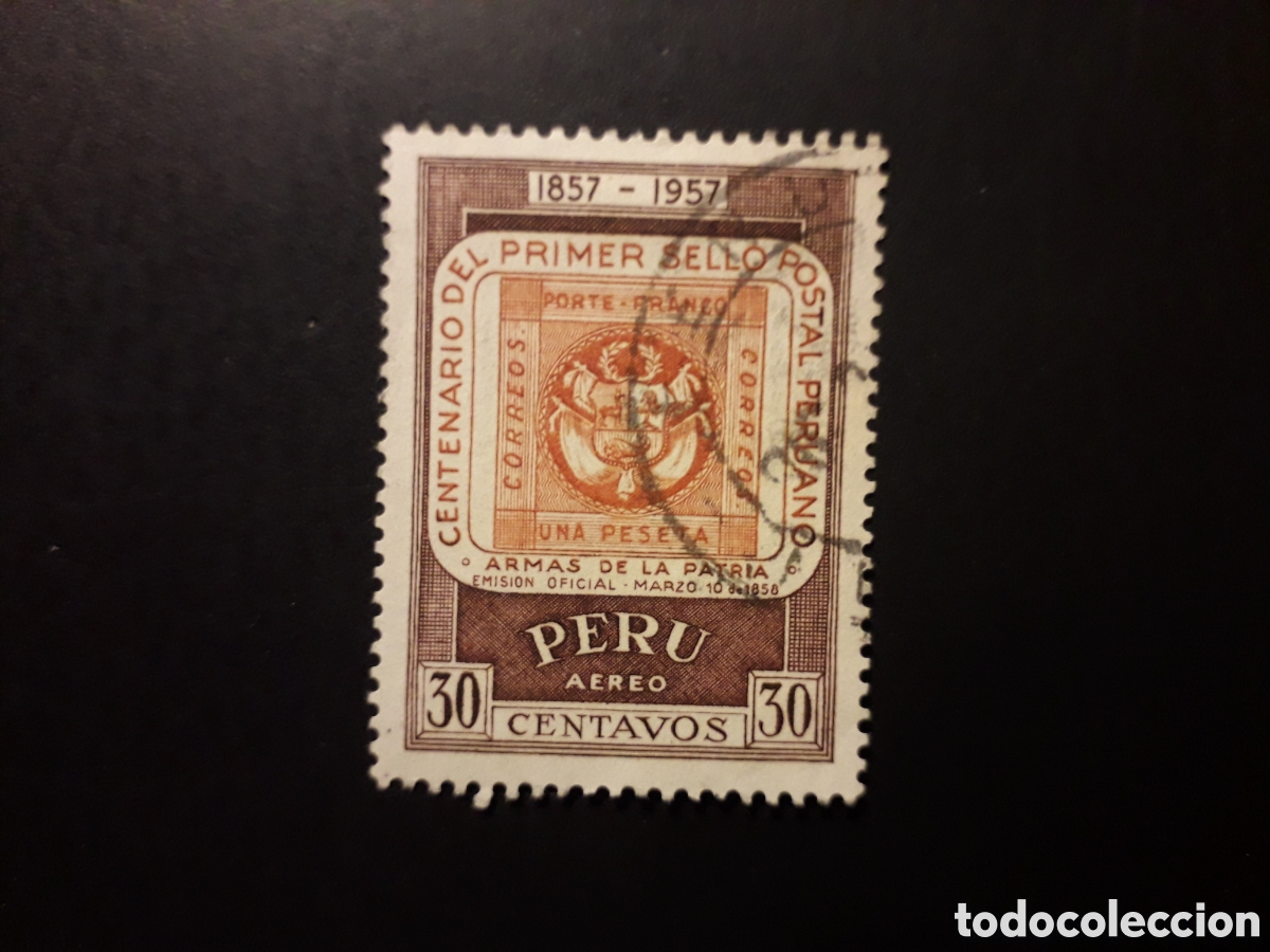 Sellos: PER&Uacute; YVERT A 129 SELLO SUELTO USADO 1957 SELLOS SOBRE SELLOS PEDIDO M&Iacute;NIMO 3&euro;
