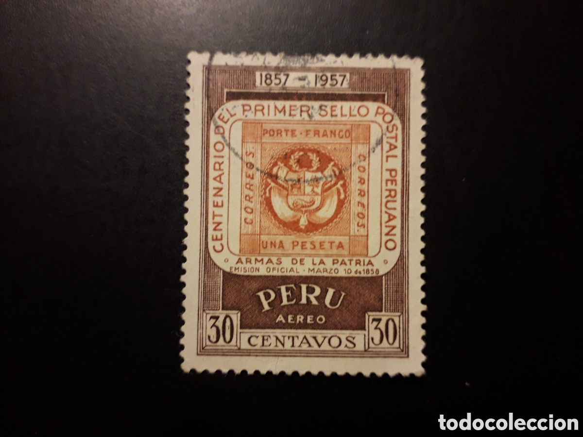 Sellos: PER&Uacute; YVERT A 129 SELLO SUELTO USADO 1957 SELLOS SOBRE SELLOS PEDIDO M&Iacute;NIMO 3&euro;
