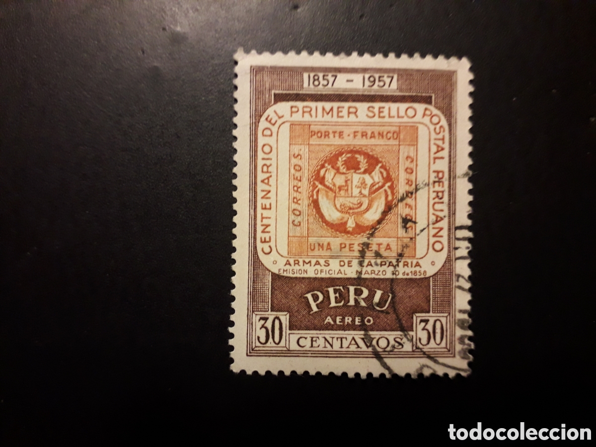 Sellos: PER&Uacute; YVERT A 129 SELLO SUELTO USADO 1957 SELLOS SOBRE SELLOS PEDIDO M&Iacute;NIMO 3&euro;