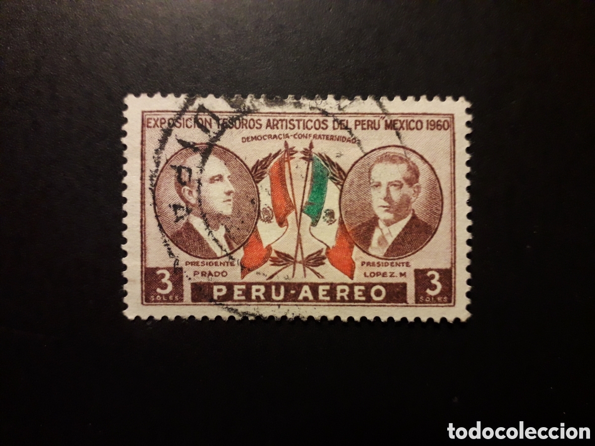 Sellos: PER&Uacute; YVERT A 174 SELLO SUELTO USADO 1962 TESOROS DEL PER&Uacute; EN M&Eacute;XICO, BANDERAS PEDIDO M&Iacute;NIMO 3&euro;