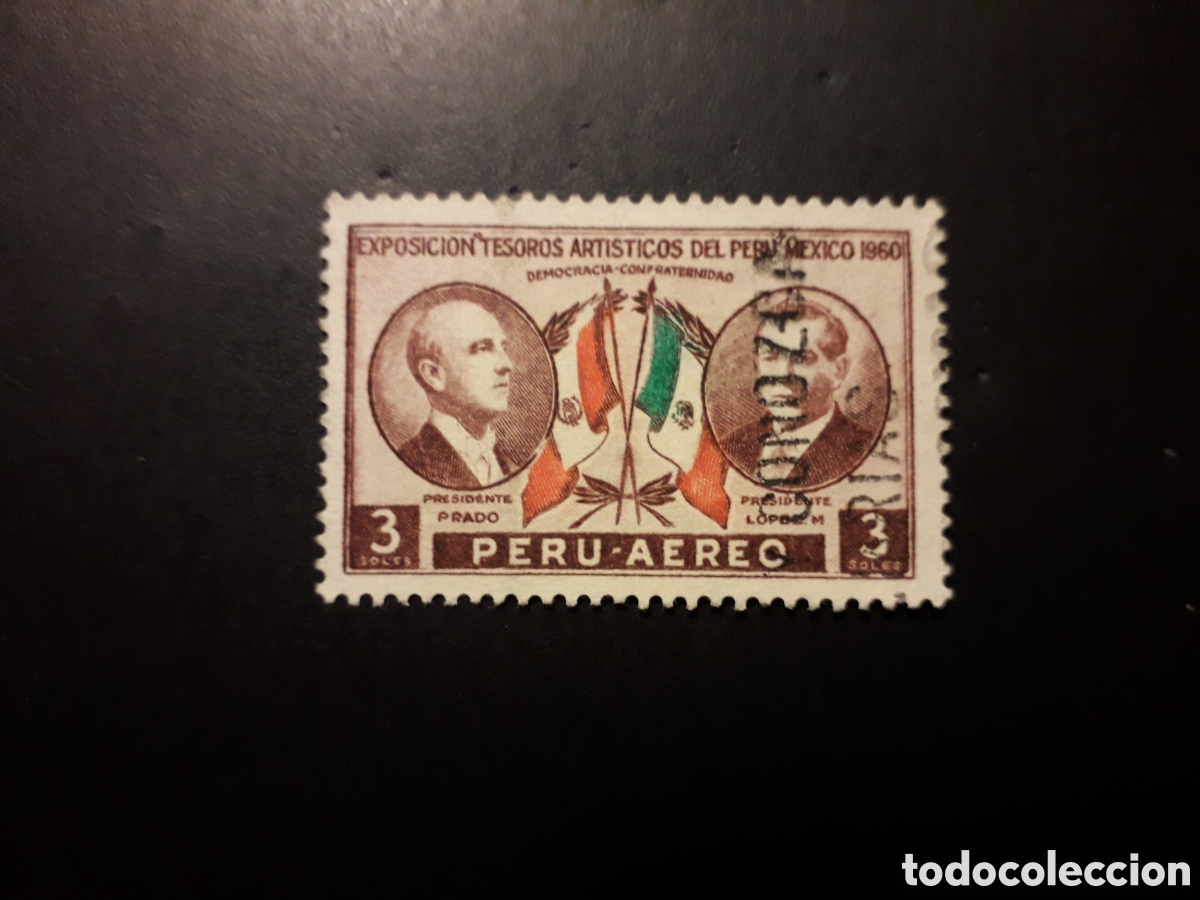 Sellos: PER&Uacute; YVERT A 174 SELLO SUELTO USADO 1962 TESOROS DEL PER&Uacute; EN M&Eacute;XICO, BANDERAS PEDIDO M&Iacute;NIMO 3&euro;