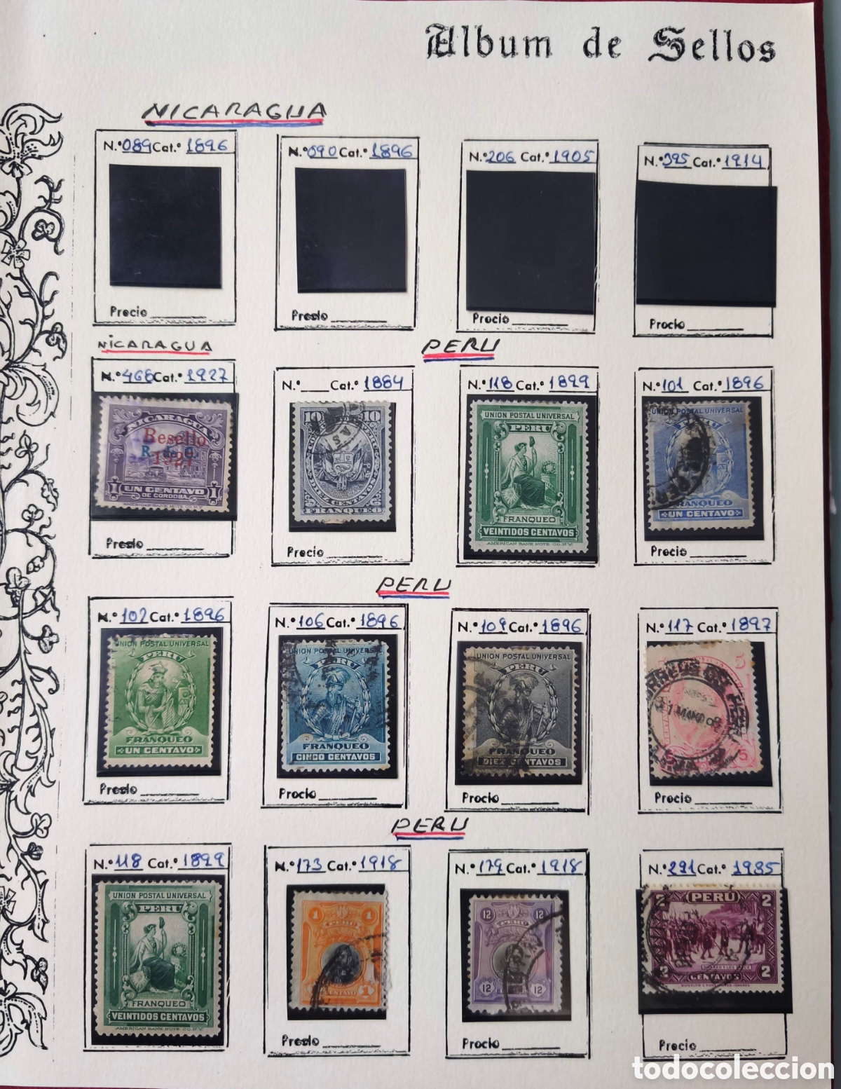 Sellos: Per&uacute;. 1884-1935. Set de sellos