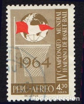 Sellos: Per&uacute;. IV Campeonato Mundial de Baloncesto. 1965. YT-PA197. Usado
