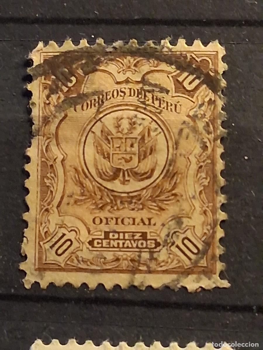 Sellos: PER&Uacute;, SERVICIO OFICIAL, 1909, CAT.YT. S25.