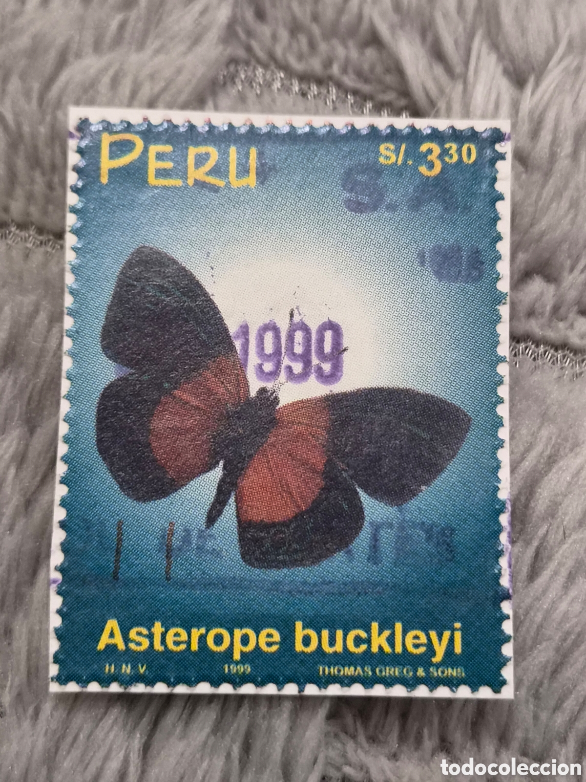 Sellos: Sello Postal Per&uacute; 1999 - Serie Mariposas: Asterope Buckleyi S/. 3.30 (Usado)