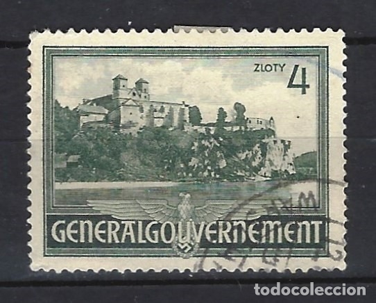 Sellos: GOBIERNO GENERAL 1941 - EDIFICIOS, Monasterio de Tyniec - USADO - Foto 1