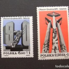 Sellos: POLONIA POLSKA POLOGNE 1981 MONUMENTOS A LAS VICTIMAS DE 1970 YVERT 2597 / 2598 ** MNH. Lote 341615813