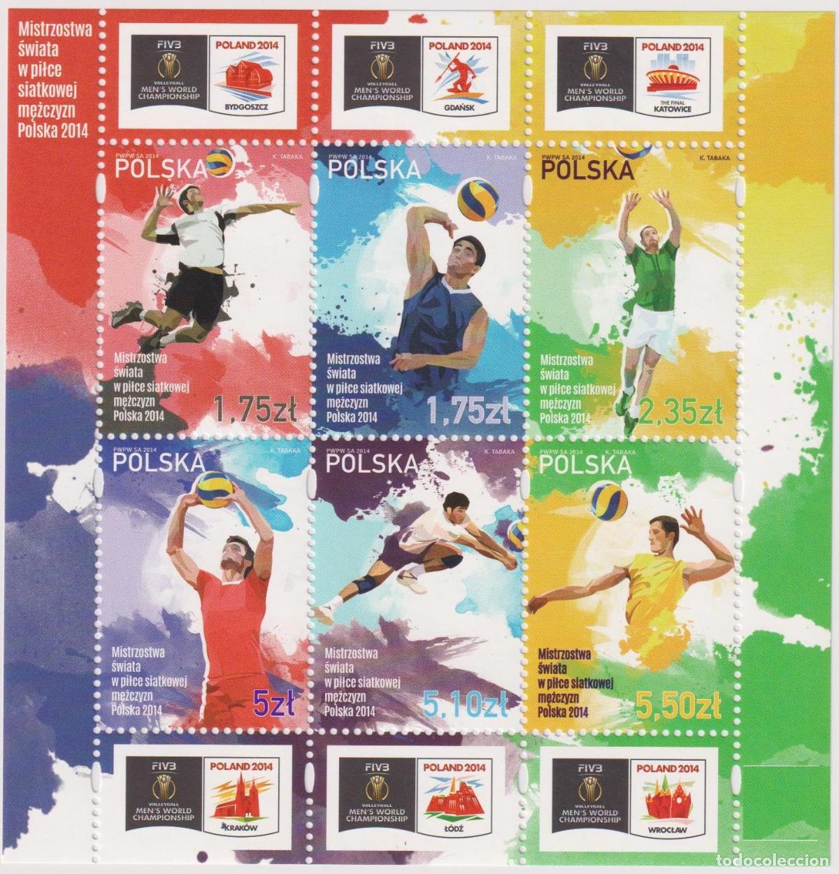 Sellos: Polonia 2014 V&oacute;leibol MNH - Foto 1