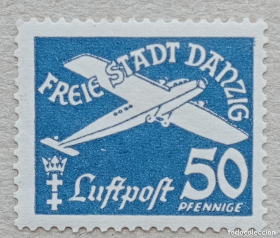 Sellos: 1935. DANTZIG. 33. Avi&oacute;n. Estado Libre de Dantzig. Usado. - Foto 1