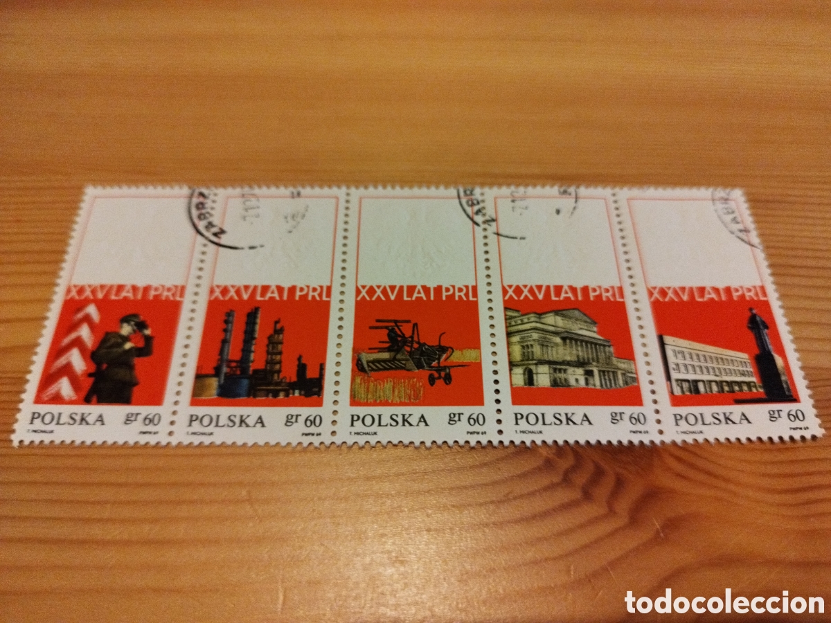 Sellos: Bloque de 5 sellos de Polonia - Foto 1