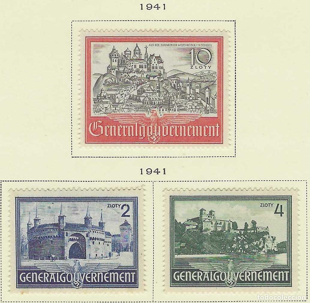 Sellos: GOBIERNO GENERAL 1941 - EDIFICIOS, S.COMPLETA - MH* - Foto 1