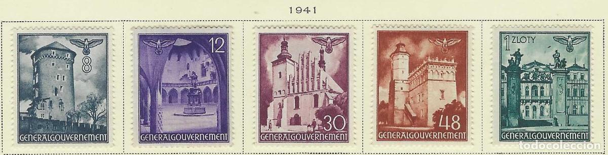 Sellos: GOBIERNO GENERAL 1941 - EDIFICIOS, S.COMPLETA - MH* - Foto 1