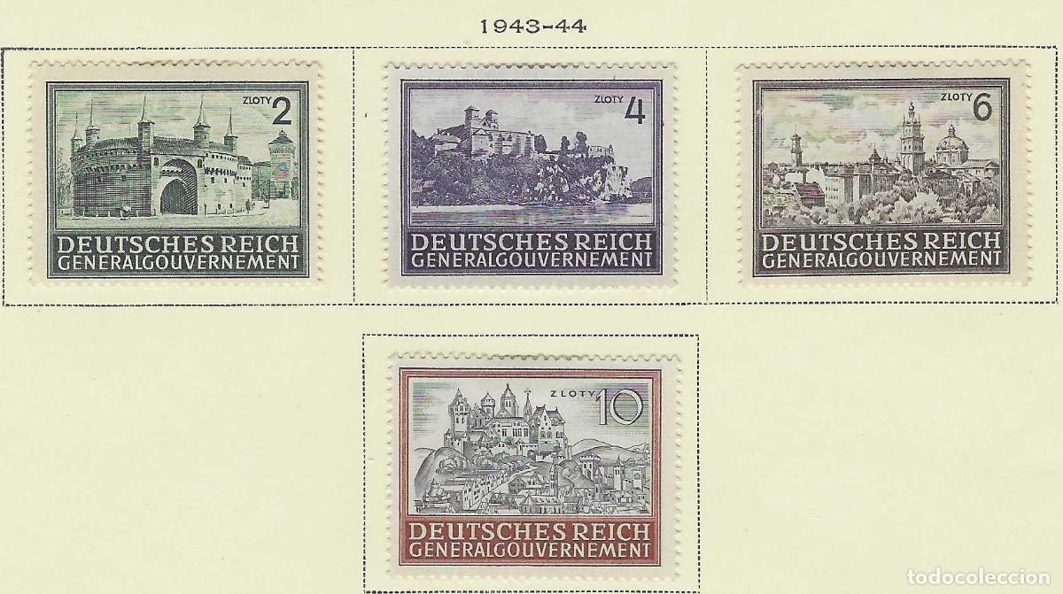 Sellos: GOBIERNO GENERAL 1943-44 - EDIFICIOS, S.COMPLETA - MH* - Foto 1