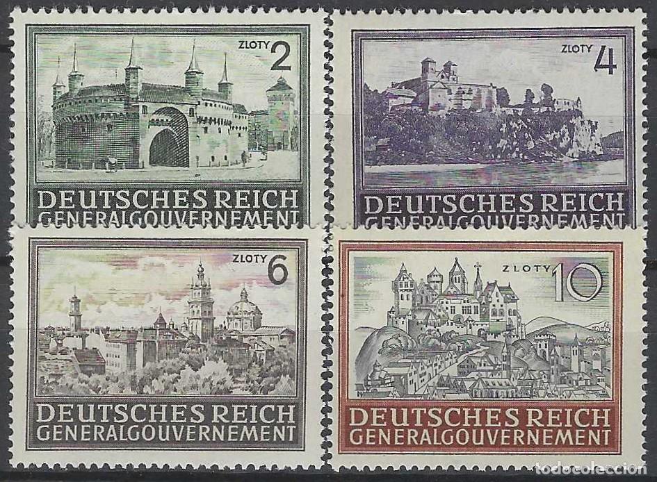 Sellos: GOBIERNO GENERAL 1943-44 - EDIFICIOS, TIPOS DE 1941, S.COMPLETA - MNH** - Foto 1