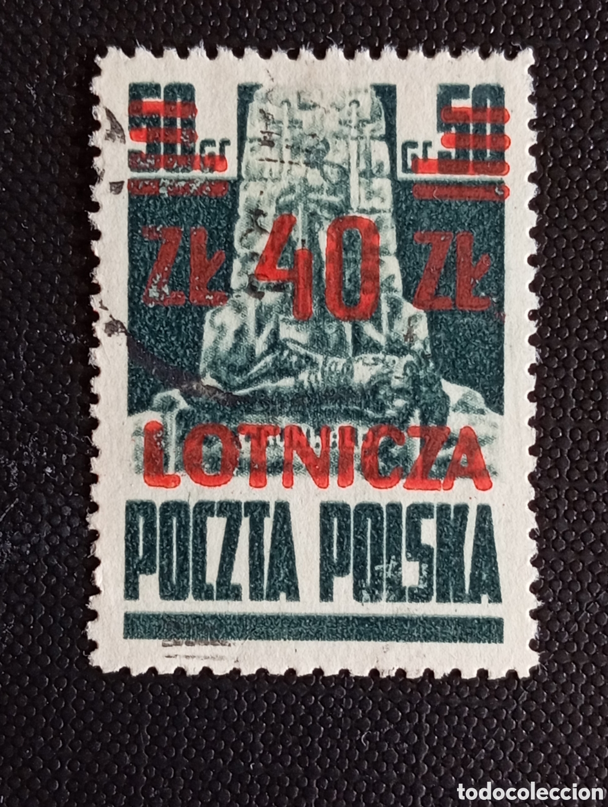 Sellos: Sello de Polonia Scott #C19 Rep&uacute;blica Popular de Polonia Sobrecargado 1947