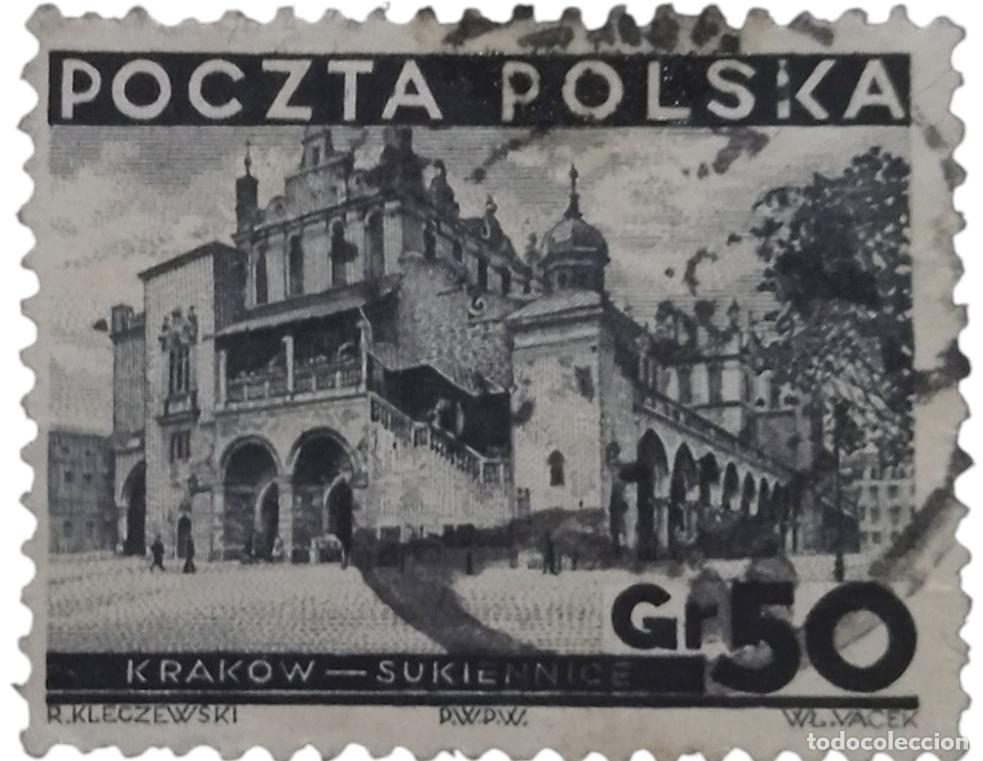 Sellos: POLONIA 1935 Arquitectura - Edificios. USADO.