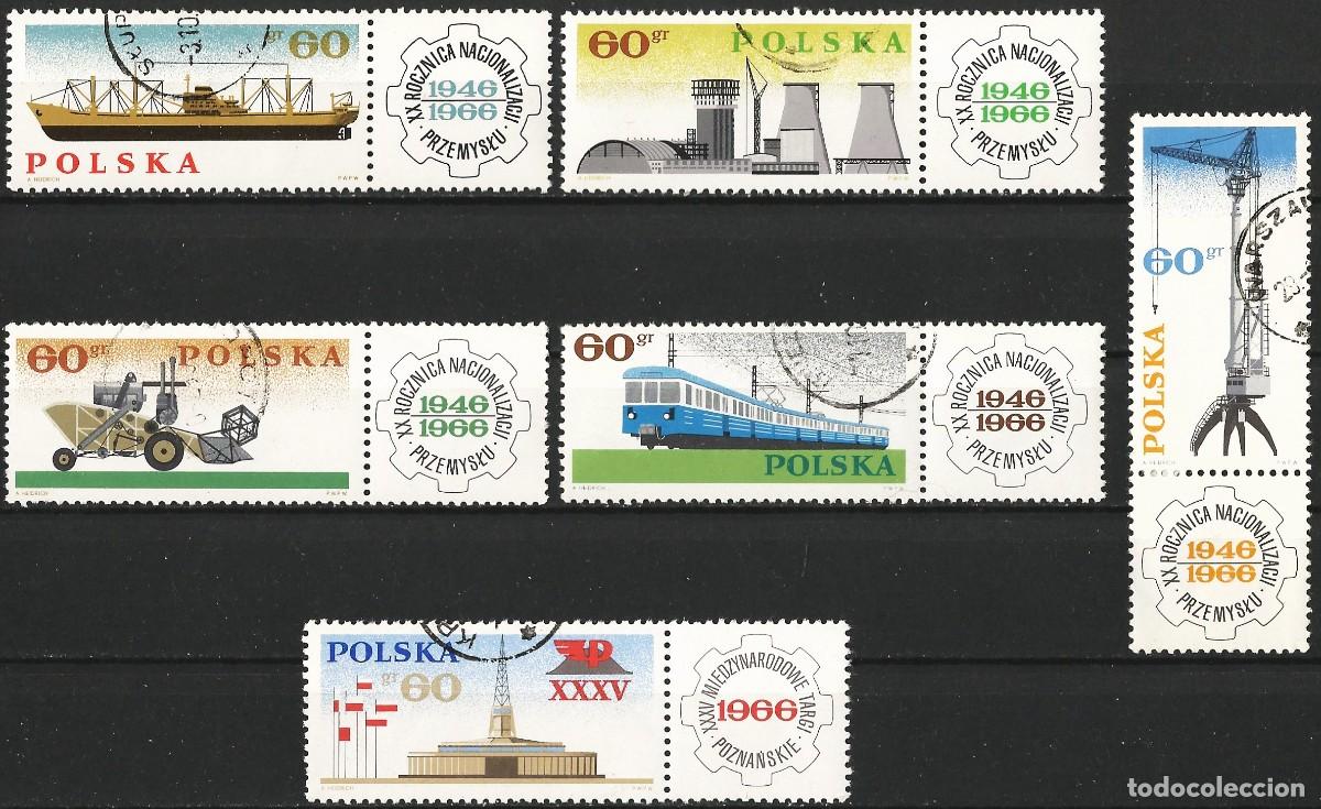 Sellos: Polonia 1966 - Mi 1675a 1680 Zf - YT 1516 a 1521 - Nacionalizaci&oacute;n de la industria