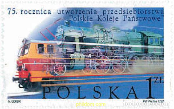 Sellos: 87273 MNH POLONIA 2001 TRENES