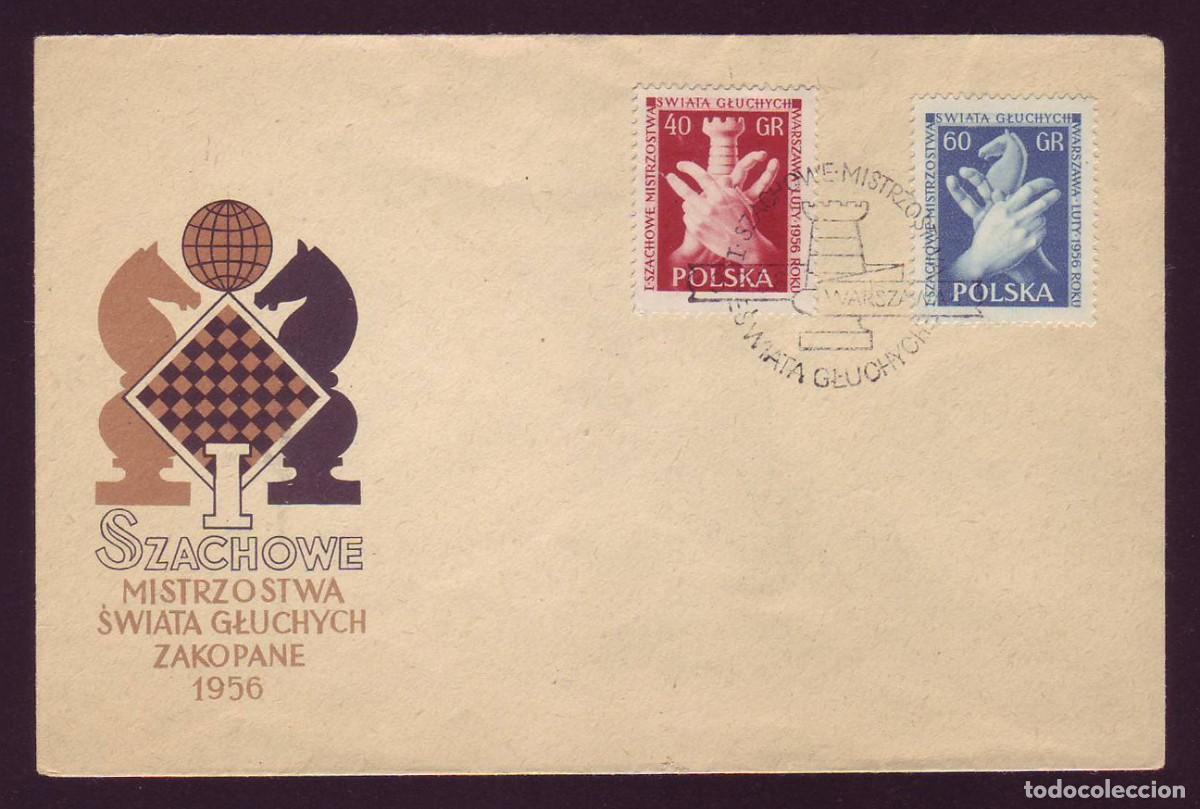 Sellos: FDC Polonia, 1956 | I C.M. Ajedrez para Sordos (Zakopane &acute;56) | Yv: 845/6 - Mi: 954/5