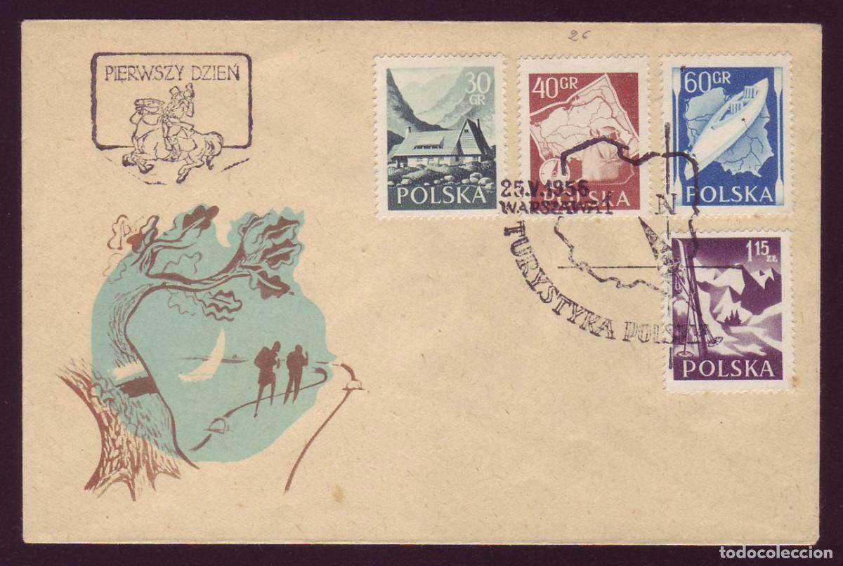 Sellos: FDC Polonia, 1956 | &rdquo;Turismo&rdquo; (Turystyka) | Yvert: 857/60 - Michel: 966/9