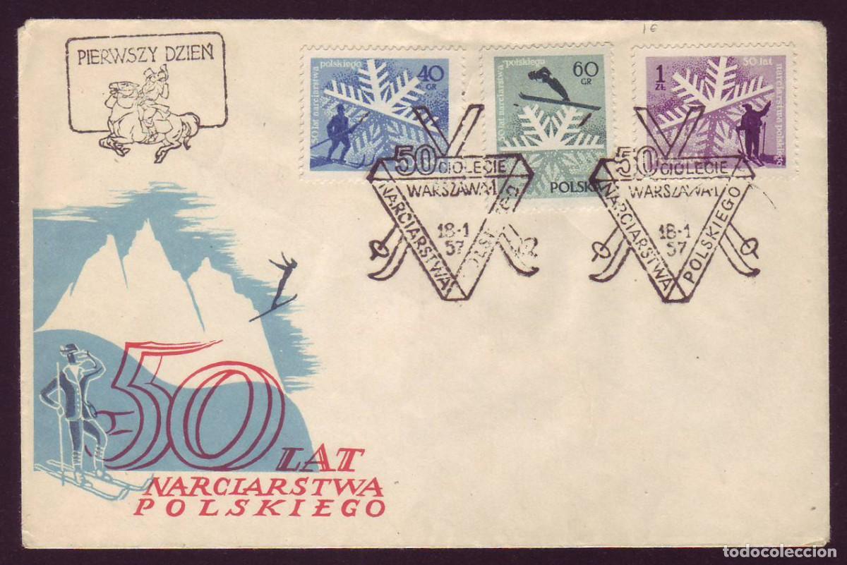 Sellos: FDC Polonia, 1957 | SKI POLAND | Yvert: 882/4 - Michel: 995/7