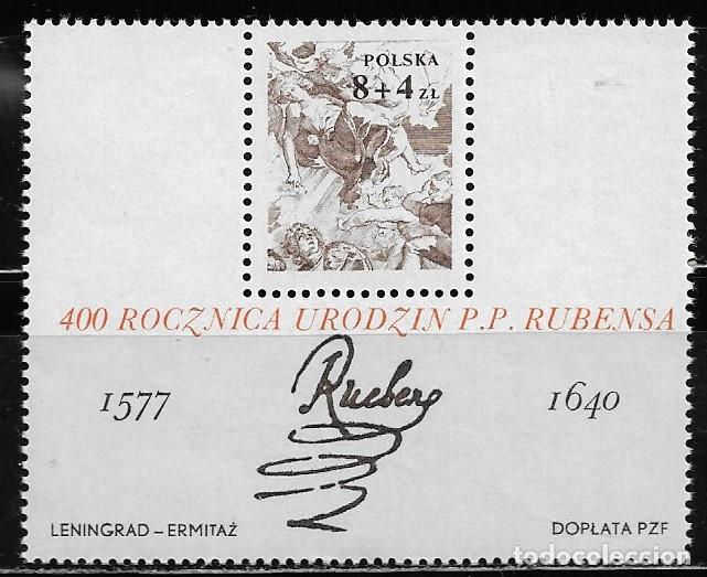 Sellos: POLONIA 1977, HOJA BLOQUE Ivert 73 - CENTENARIO NACIMIENTO DE RUBENS. MNH.