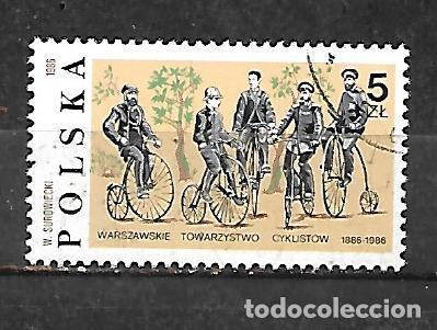 Sellos: 1986: Centenario de la Sociedad Ciclista de Varsovia - Ciclistas de &eacute;poca (CTO)