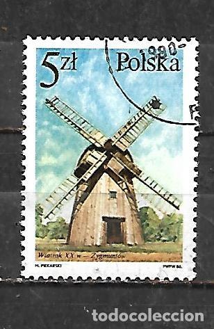 Sellos: 1986: Construcciones de madera - Molino de viento. Zygmuntow. S. XX (CTO)