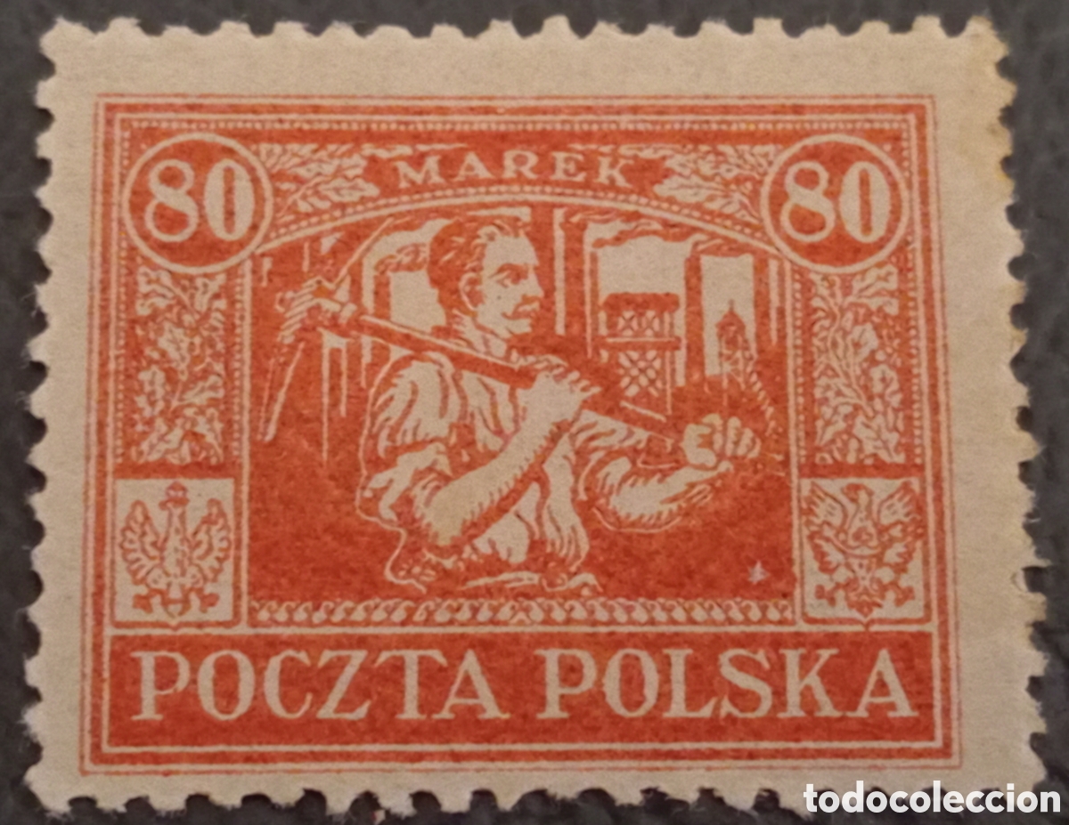 Sellos: Sello Alta Silesia 1923, Valor 80 Marek &rdquo;Minero&rdquo;, Cat. Michel #17 / Fischer #164, Calidad MH