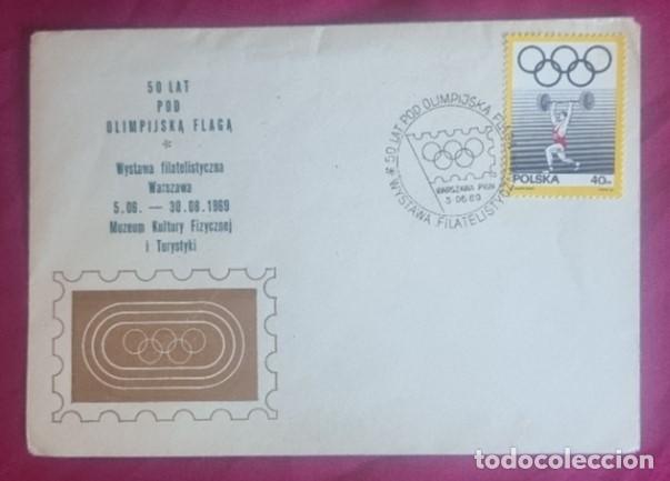 Timbres: SOBRE PRIMER DIA POLONIA 1969 - DEPORTE - 50&ordm; ANIVERSARIO DEL COMITE OLIMPICO POLACO