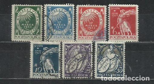 Sellos: 8232A- POLONIA SERIE COMPLETA CONSTITUCION 1921 N&ordm; 235/241 USADOS.CLASICOS.ANTIGUOS.