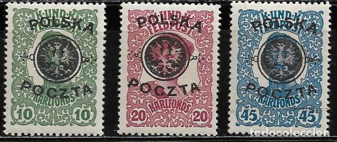 Sellos: POLONIA 1919, Ivert 108/110 -. MH.