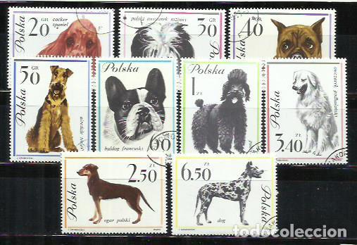 Sellos: 9779- SERIE COMPLETA PERROS CANES POLONIA 1963 N&ordm; 1232/1240 MUY BONITOS. 9,00&euro; YVERT.