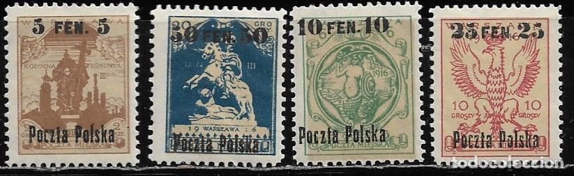 Sellos: POLONIA, SERIE 1A/4 - CON SOBRE-IMPRESI&Oacute;N. MH.