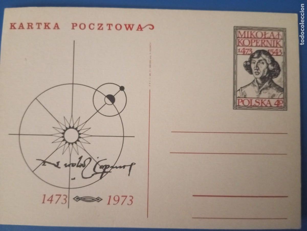 Sellos: POLONIA, 1973, ENTER&Oacute; POSTAL DE COPERNICO