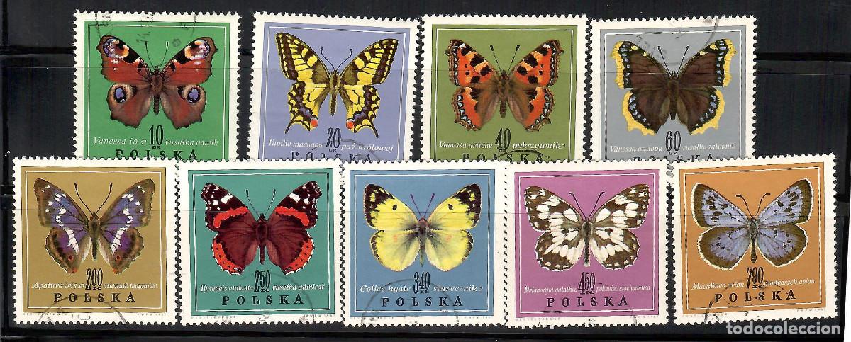 Briefmarken: SERIE DE 9 SELLOS DE POLONIA TEMA MARIPOSAS A&Ntilde;O 1967