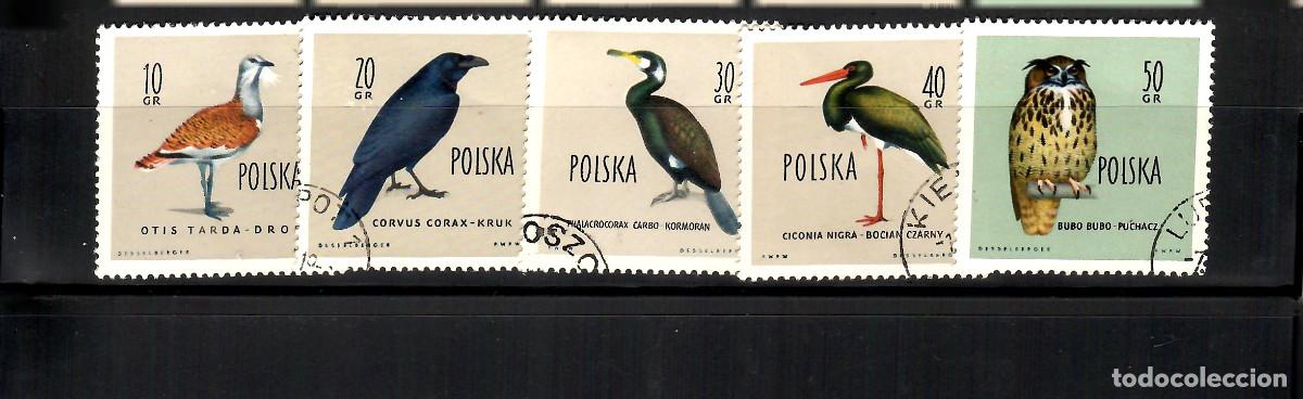 Stamps: 5 SELLOS DE POLONIA TEMA AVES, A&Ntilde;O 1960