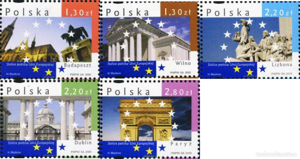 Stamps: 188627 MNH POLONIA 2005 CAPITALES DE LA UNION EUROPEA