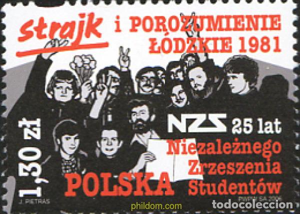 Sellos: 195452 MNH POLONIA 2006 25 ANIVERSARIO DE LA ASOCIACION INDEPENDIENTE DE ESTUDIANTES