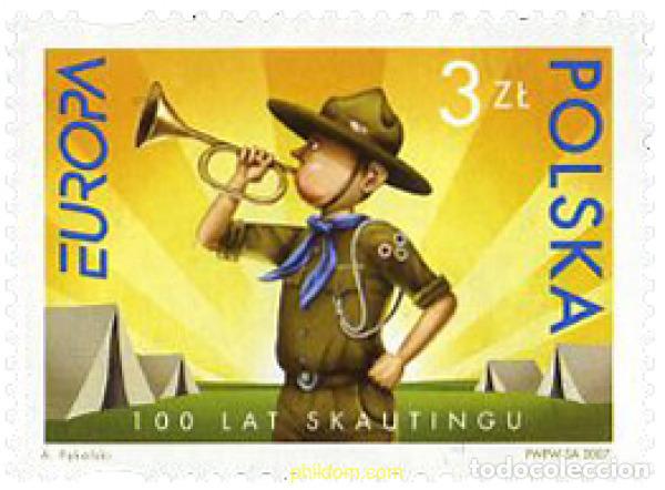 Sellos: 202956 MNH POLONIA 2007 EUROPA CEPT. 100 A&Ntilde;OS DE ESCULTISMO
